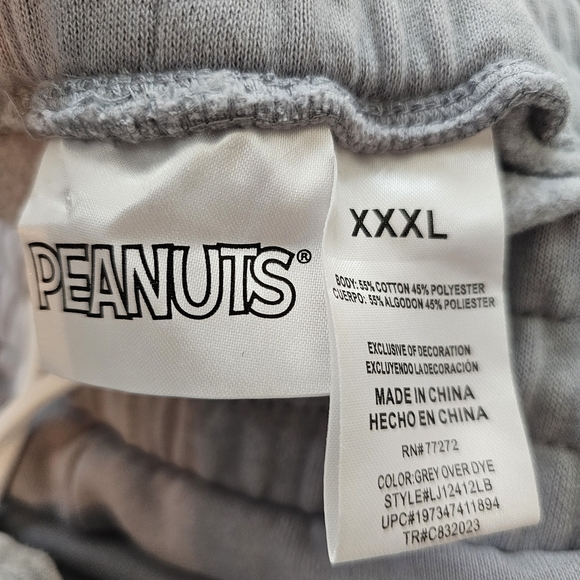 Peanuts Snoopy Chill Vibes Graphic Gray Joggers in XXXL NWT - Picture 6 of 9